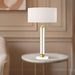 Sasha Two Light Table Lamp Brushed Gold/White Linen-Lamps-Alora-Lighting Design Store