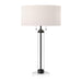 Sasha Two Light Table Lamp Matte Black/White Linen-Lamps-Alora-Lighting Design Store