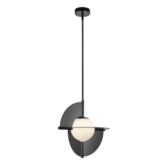 Scorpio LED Pendant Glossy Black/Opal Glass-Pendants-Kuzco Lighting-Lighting Design Store