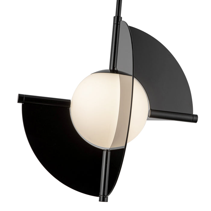 Scorpio LED Pendant Glossy Black/Opal Glass-Pendants-Kuzco Lighting-Lighting Design Store