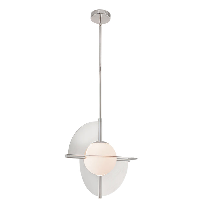 Scorpio LED Pendant Polished Nickel/Opal Glass-Pendants-Kuzco Lighting-Lighting Design Store