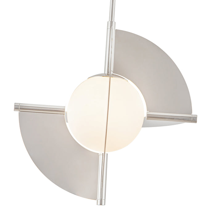 Scorpio LED Pendant Polished Nickel/Opal Glass-Pendants-Kuzco Lighting-Lighting Design Store