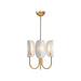 Seno Three Light Chandelier Aged Gold/White Cotton Fabric-Mini Chandeliers-Alora-Lighting Design Store