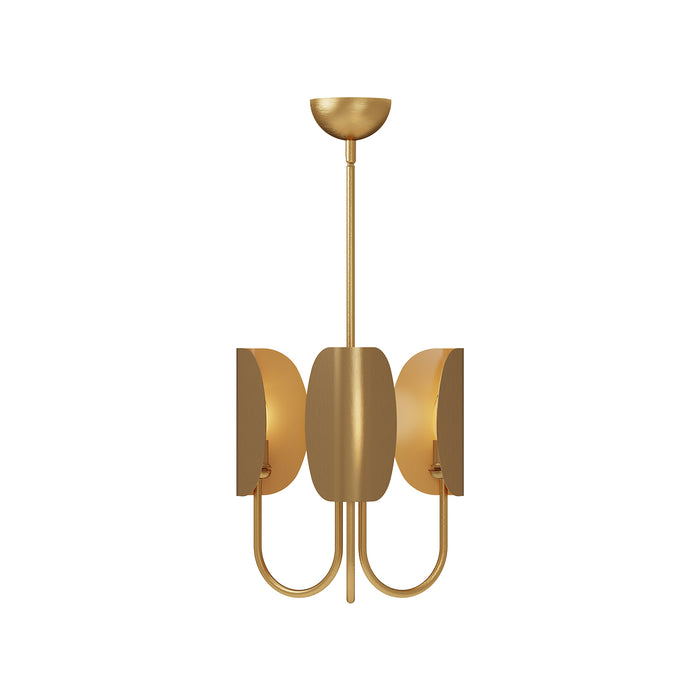 Seno Three Light Chandelier Aged Gold-Mini Chandeliers-Alora-Lighting Design Store