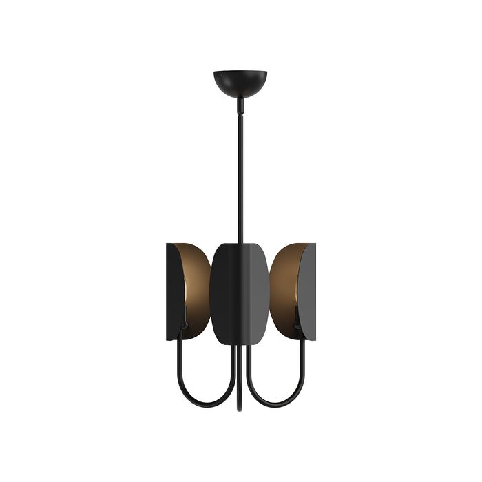 Seno Three Light Chandelier Matte Black-Mini Chandeliers-Alora-Lighting Design Store