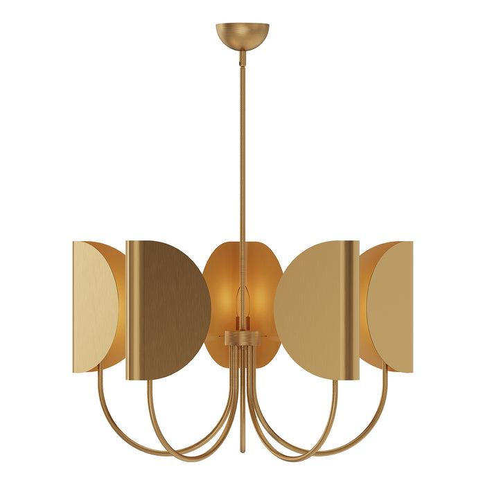 Seno Five Light Chandelier Aged Gold-Mid. Chandeliers-Alora-Lighting Design Store