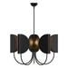 Seno Five Light Chandelier Matte Black-Mid. Chandeliers-Alora-Lighting Design Store