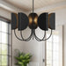 Seno Five Light Chandelier Matte Black-Mid. Chandeliers-Alora-Lighting Design Store