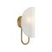 Seno One Light Wall Sconce Aged Gold/White Cotton Fabric-Sconces-Alora-Lighting Design Store