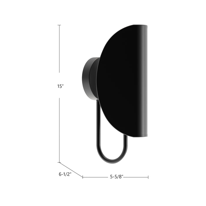Seno One Light Wall Sconce Matte Black-Sconces-Alora-Lighting Design Store