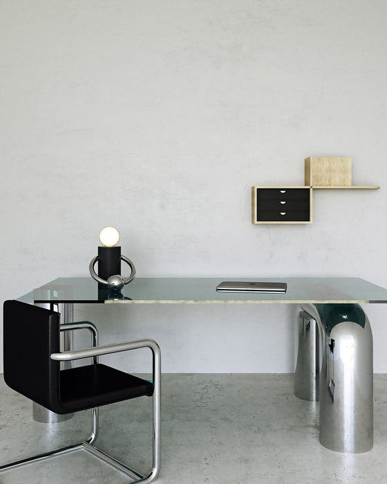 Septum LED Table Lamp Matte Black/Chrome-Lamps-Kuzco Lighting-Lighting Design Store