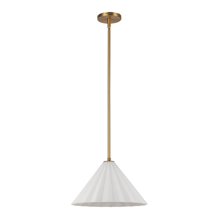 Serena One Light Pendant Aged Gold/Opal Glass-Pendants-Alora-Lighting Design Store