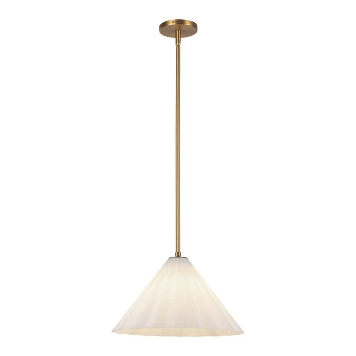 Serena One Light Pendant Aged Gold/Opal Glass-Pendants-Alora-Lighting Design Store