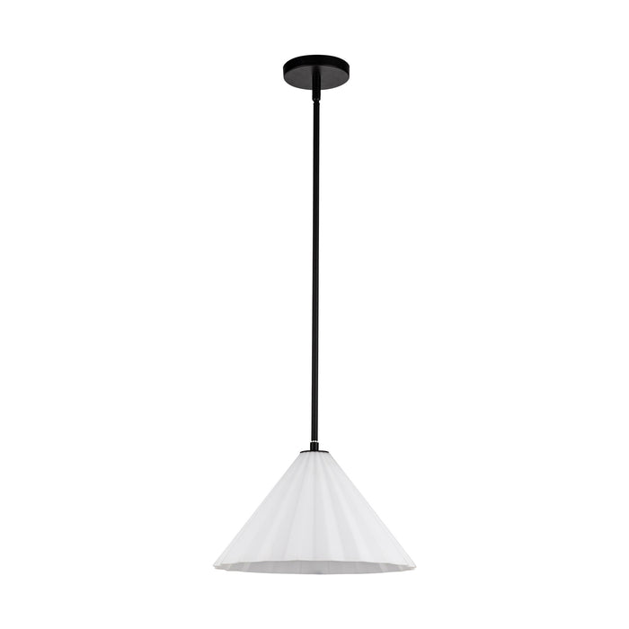 Serena One Light Pendant Matte Black/Opal Glass-Pendants-Alora-Lighting Design Store