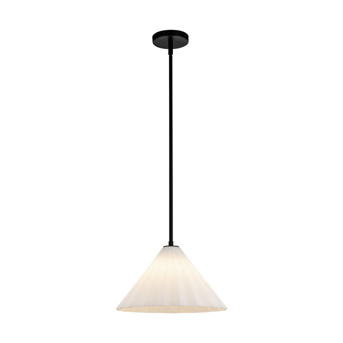 Serena One Light Pendant Matte Black/Opal Glass-Pendants-Alora-Lighting Design Store