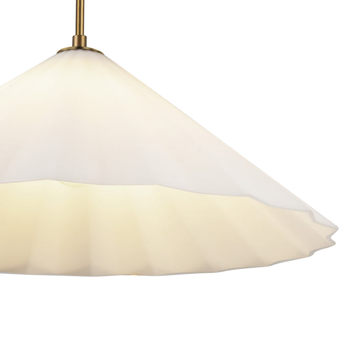 Serena One Light Pendant Aged Gold/Opal Glass-Pendants-Alora-Lighting Design Store