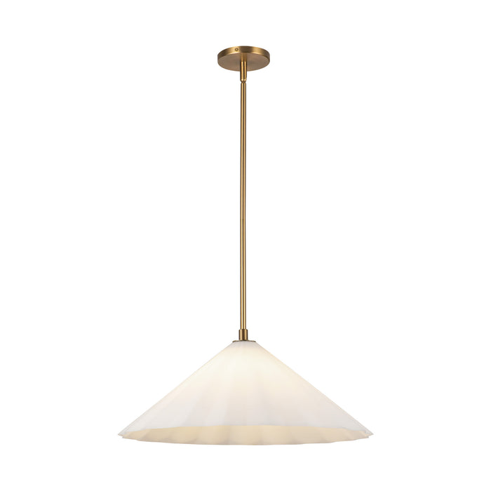 Serena One Light Pendant Aged Gold/Opal Glass-Pendants-Alora-Lighting Design Store