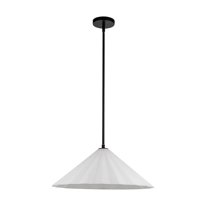 Serena One Light Pendant Matte Black/Opal Glass-Pendants-Alora-Lighting Design Store