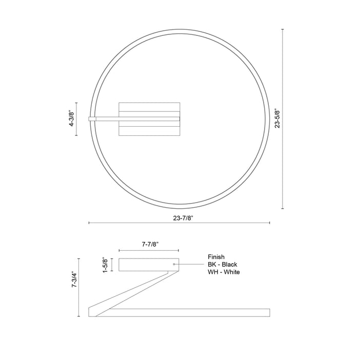 Roda LED Semi-Flush Mount White-Semi-Flush Mts.-Kuzco Lighting-Lighting Design Store