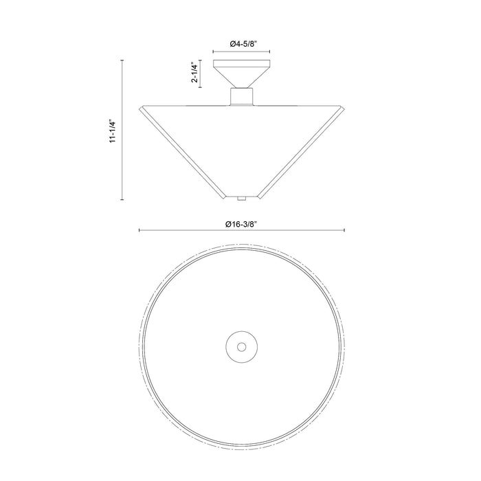 Bridgette One Light Semi-Flush Mount Brushed Gold/Folded White-Semi-Flush Mts.-Alora-Lighting Design Store