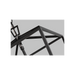 Close-up of black metal lantern frame on a grey background