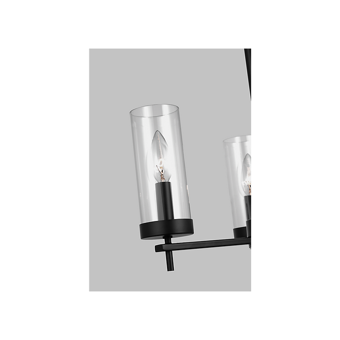 Zire Three Light Chandelier Midnight Black