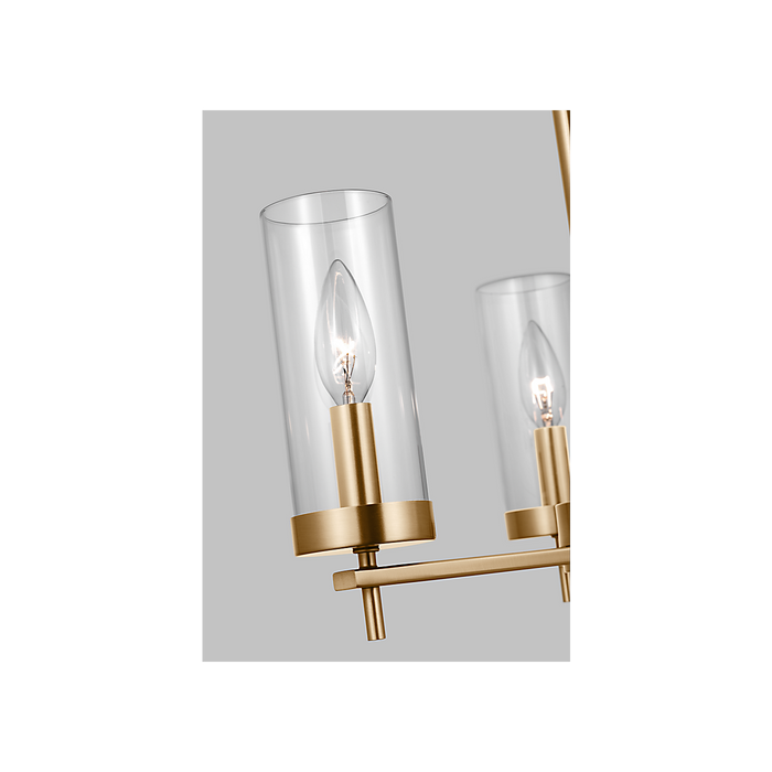 Zire Three Light Chandelier Satin Brass