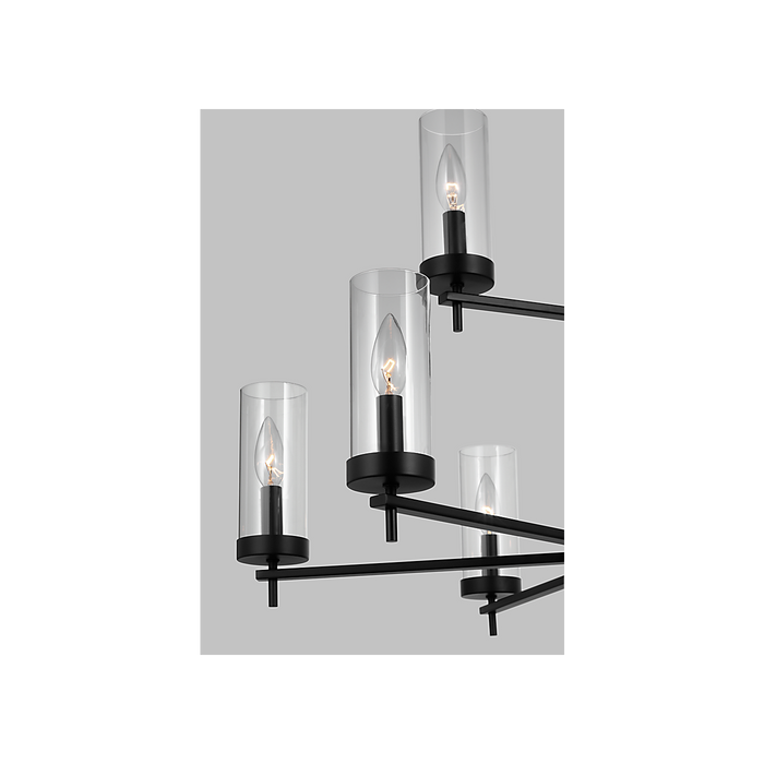 Zire Nine Light Chandelier Midnight Black