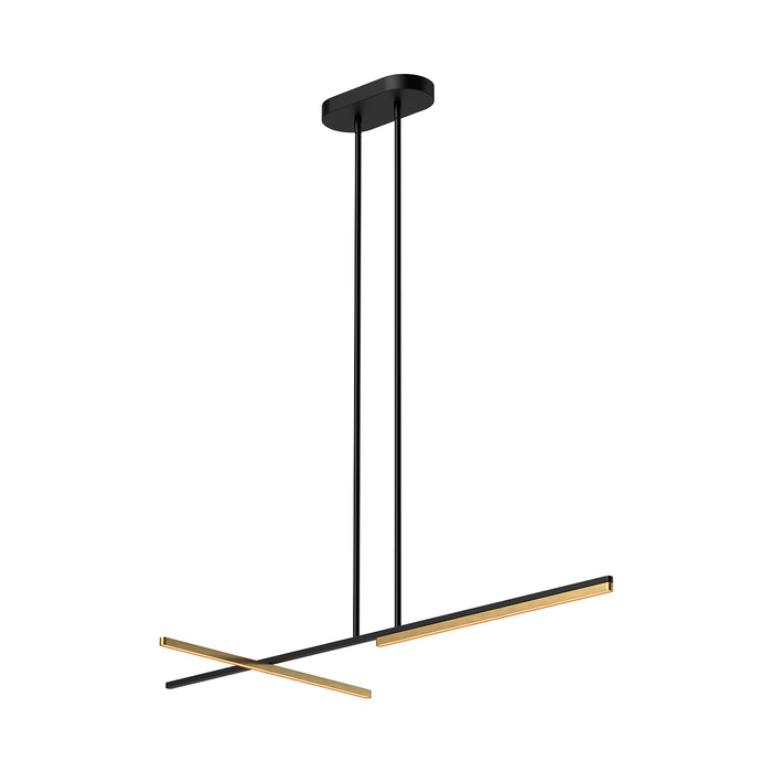 Shift LED Linear Pendant Black/Brushed Gold-Linear/Island-Kuzco Lighting-Lighting Design Store