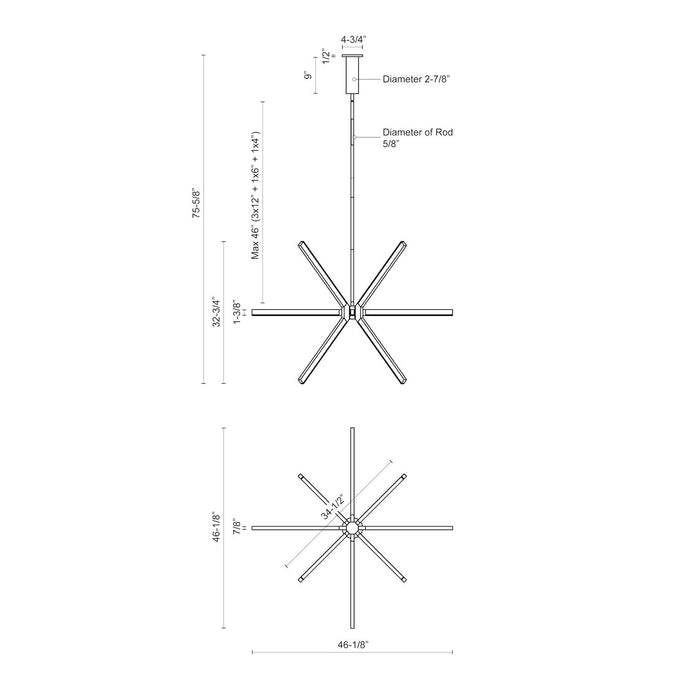 Sirius LED Chandelier Black-Large Chandeliers-Kuzco Lighting-Lighting Design Store