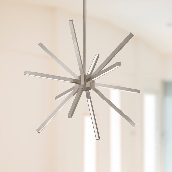 Sirius Minor LED Chandelier Brushed Nickel-Mini Chandeliers-Kuzco Lighting-Lighting Design Store