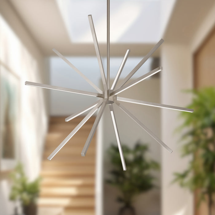 Sirius Minor LED Chandelier Brushed Nickel-Mid. Chandeliers-Kuzco Lighting-Lighting Design Store