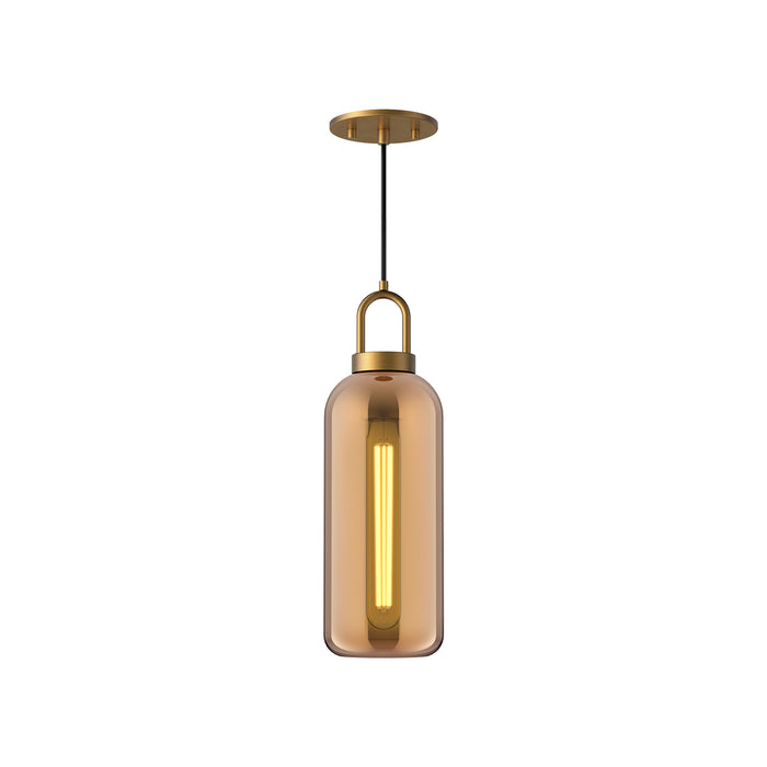 Soji One Light Pendant Aged Gold/Copper Glass-Mini Pendants-Alora-Lighting Design Store