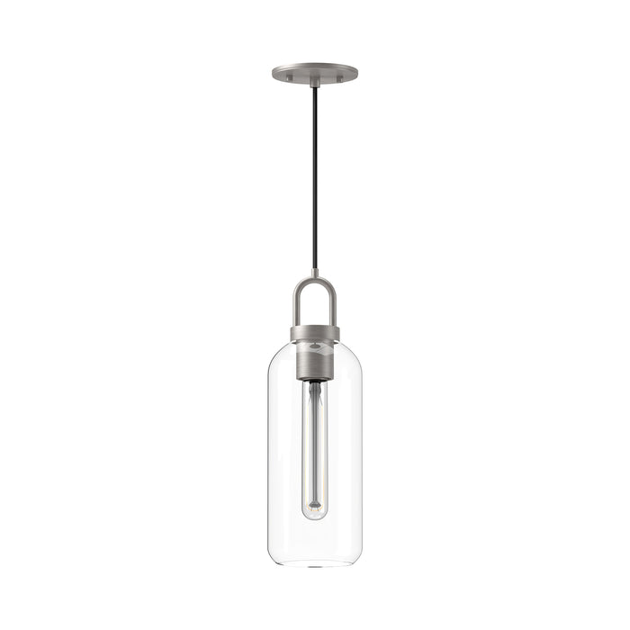 Soji One Light Pendant Brushed Nickel/Clear Glass-Mini Pendants-Alora-Lighting Design Store
