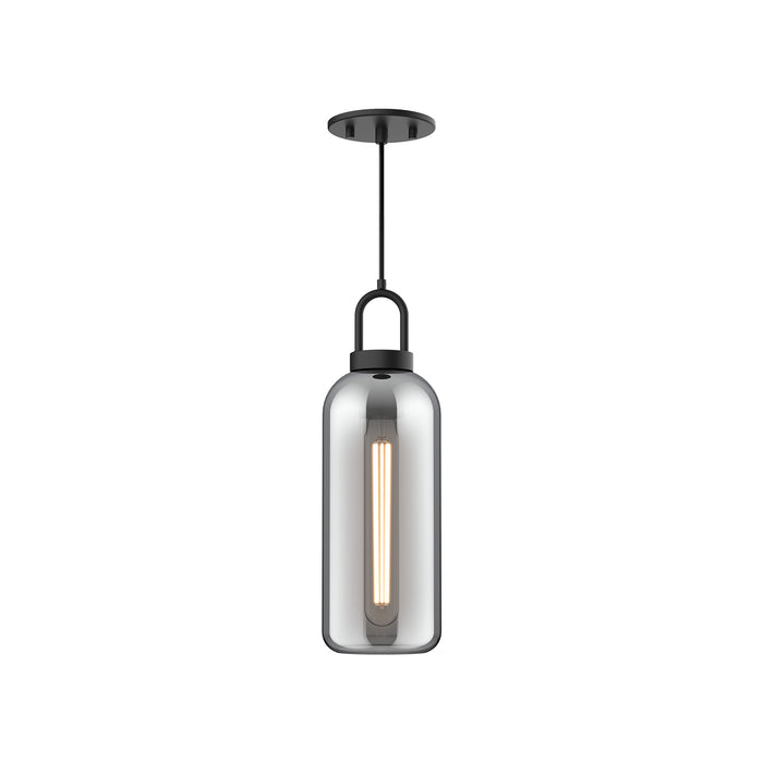 Soji One Light Pendant Matte Black/Smoked Solid Glass-Mini Pendants-Alora-Lighting Design Store