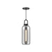 Soji One Light Pendant Matte Black/Smoked Solid Glass-Mini Pendants-Alora-Lighting Design Store