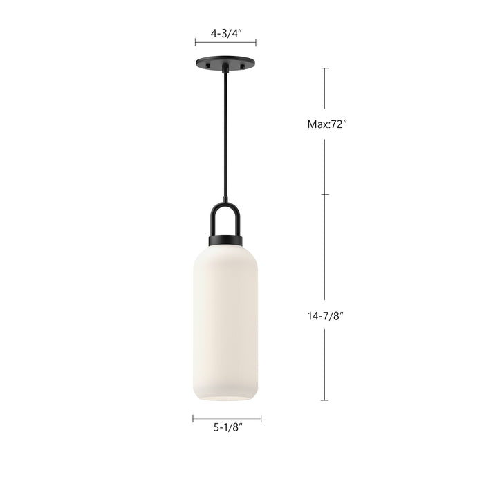 Soji One Light Pendant Brushed Nickel/Clear Glass-Mini Pendants-Alora-Lighting Design Store
