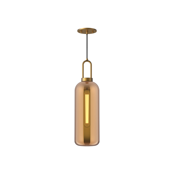 Soji One Light Pendant Aged Gold/Copper Glass-Mini Pendants-Alora-Lighting Design Store