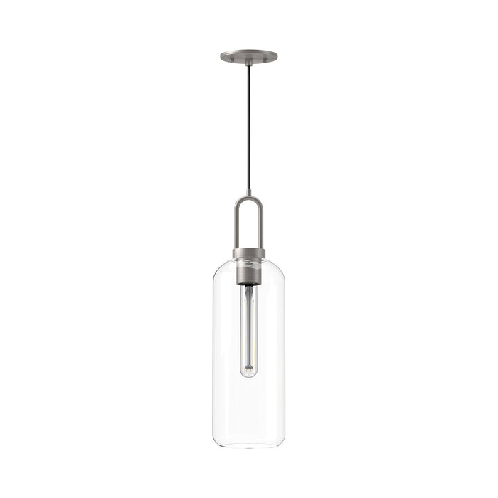 Soji One Light Pendant Brushed Nickel/Clear Glass-Mini Pendants-Alora-Lighting Design Store