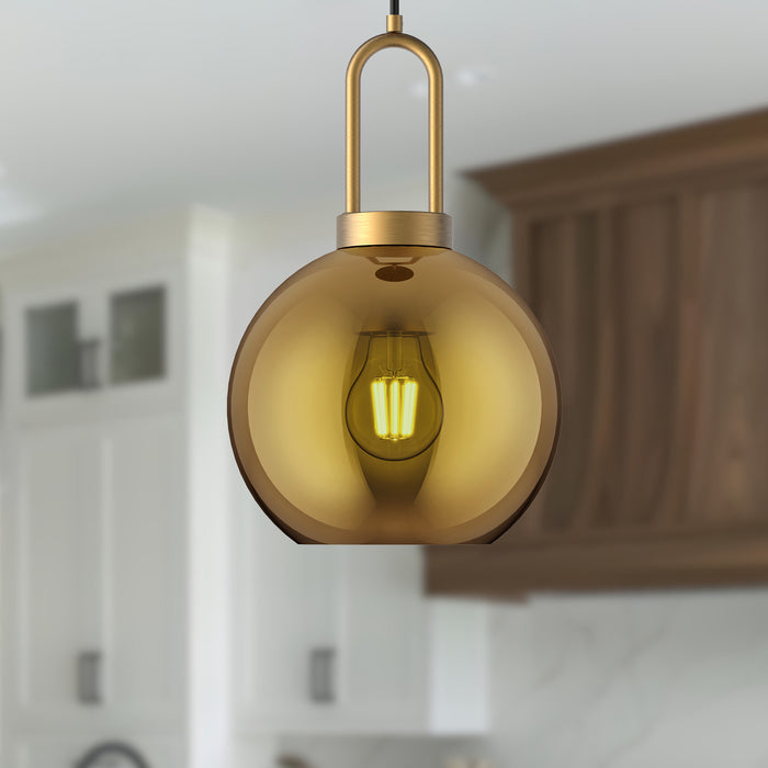 Soji One Light Pendant Aged Gold/Copper Glass-Mini Pendants-Alora-Lighting Design Store