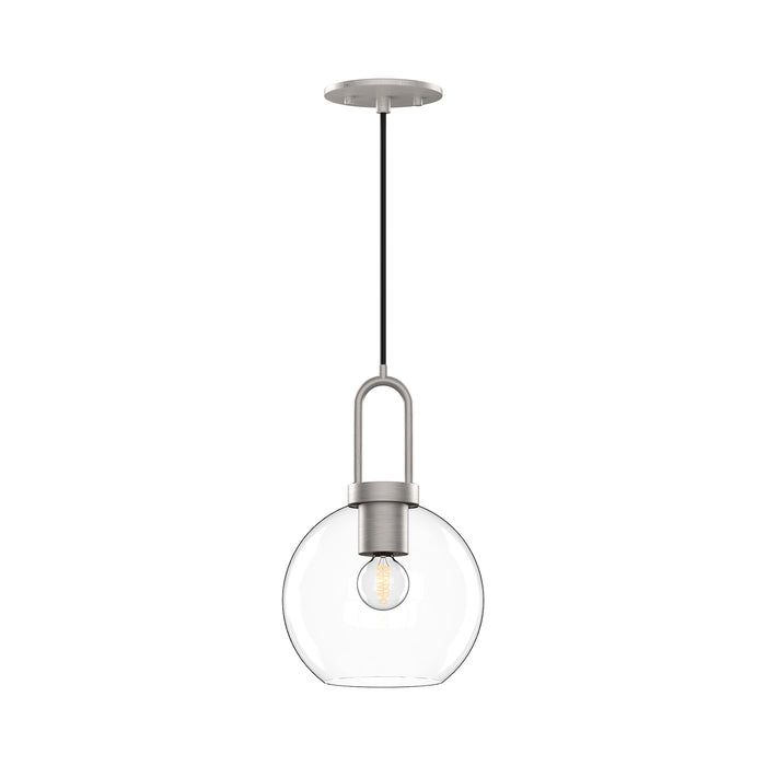 Soji One Light Pendant Brushed Nickel/Clear Glass-Mini Pendants-Alora-Lighting Design Store