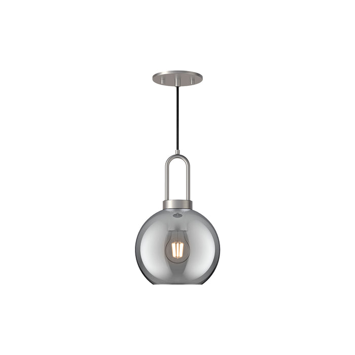 Soji One Light Pendant Brushed Nickel/Smoked Solid Glass-Mini Pendants-Alora-Lighting Design Store