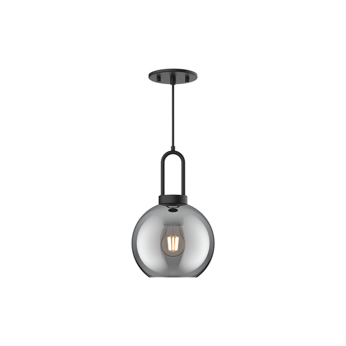 Soji One Light Pendant Matte Black/Smoked Solid Glass-Mini Pendants-Alora-Lighting Design Store