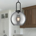 Soji One Light Pendant Matte Black/Smoked Solid Glass-Mini Pendants-Alora-Lighting Design Store