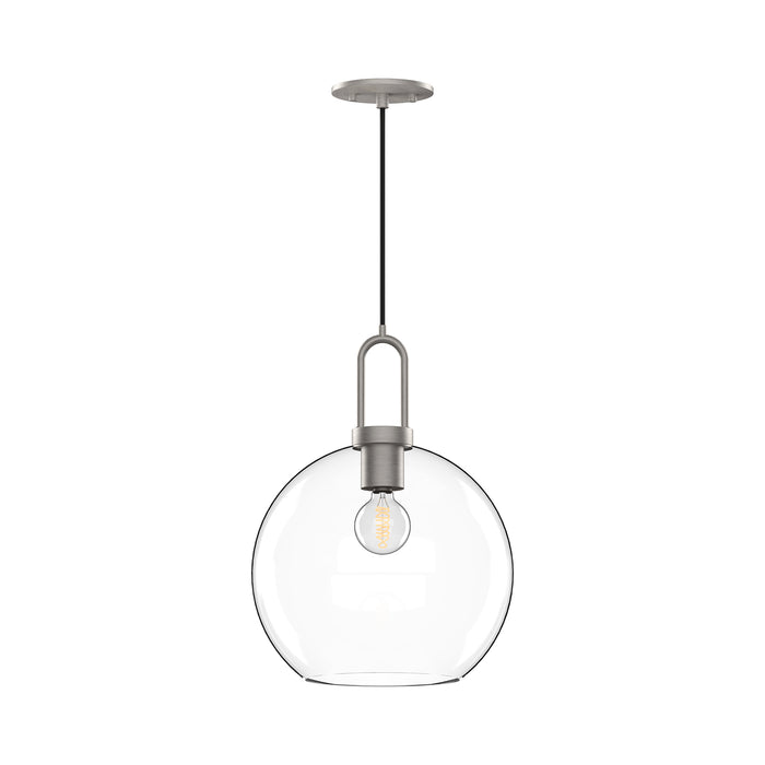 Soji One Light Pendant Brushed Nickel/Clear Glass-Mini Pendants-Alora-Lighting Design Store
