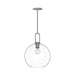 Soji One Light Pendant Brushed Nickel/Clear Glass-Mini Pendants-Alora-Lighting Design Store