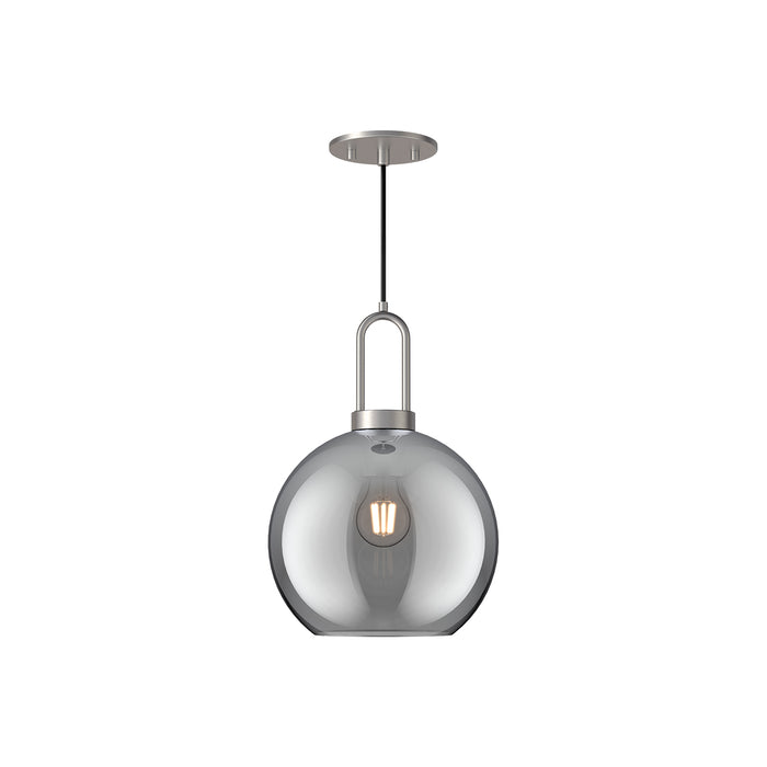 Soji One Light Pendant Brushed Nickel/Smoked Solid Glass-Mini Pendants-Alora-Lighting Design Store