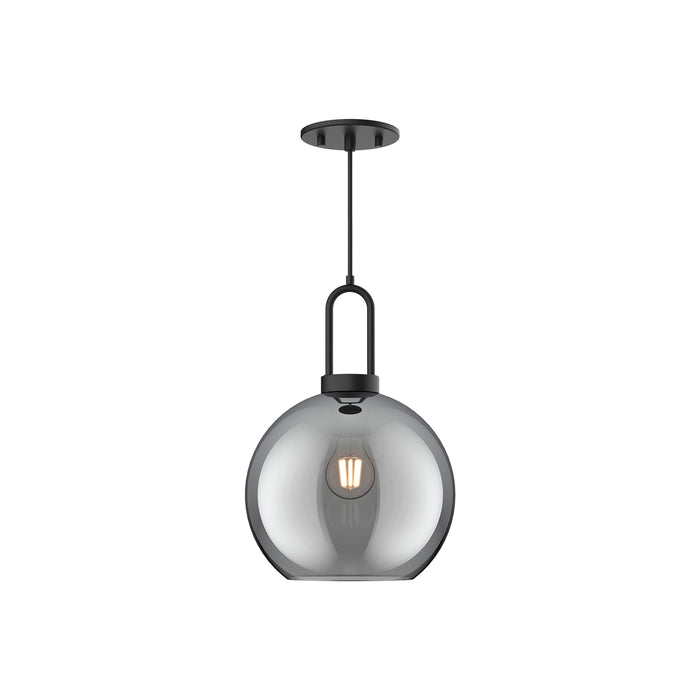 Soji One Light Pendant Matte Black/Smoked Solid Glass-Mini Pendants-Alora-Lighting Design Store