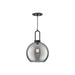 Soji One Light Pendant Matte Black/Smoked Solid Glass-Mini Pendants-Alora-Lighting Design Store