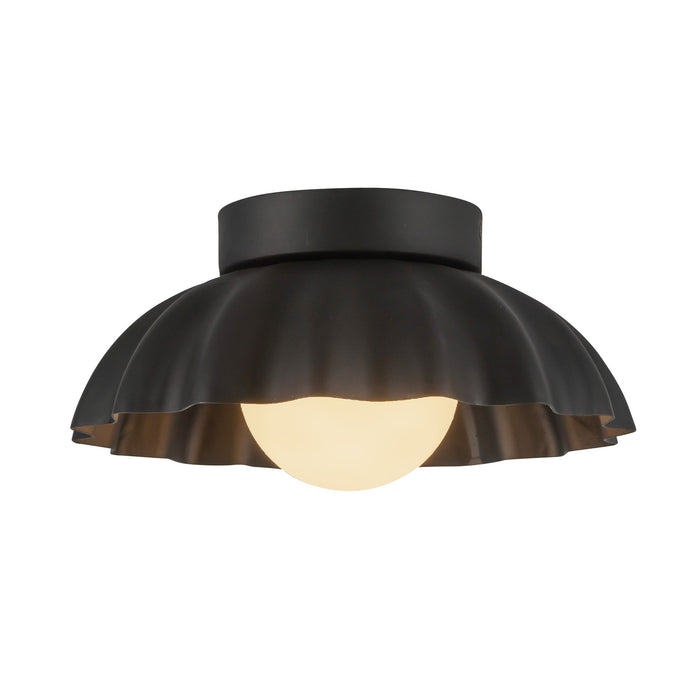 Soleil LED Wall/Vanity Matte Black/Opal Glass-Flush Mounts-Alora-Lighting Design Store